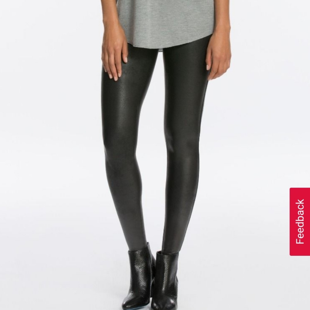 EUC Spanx Faux Leather Leggings, Size S